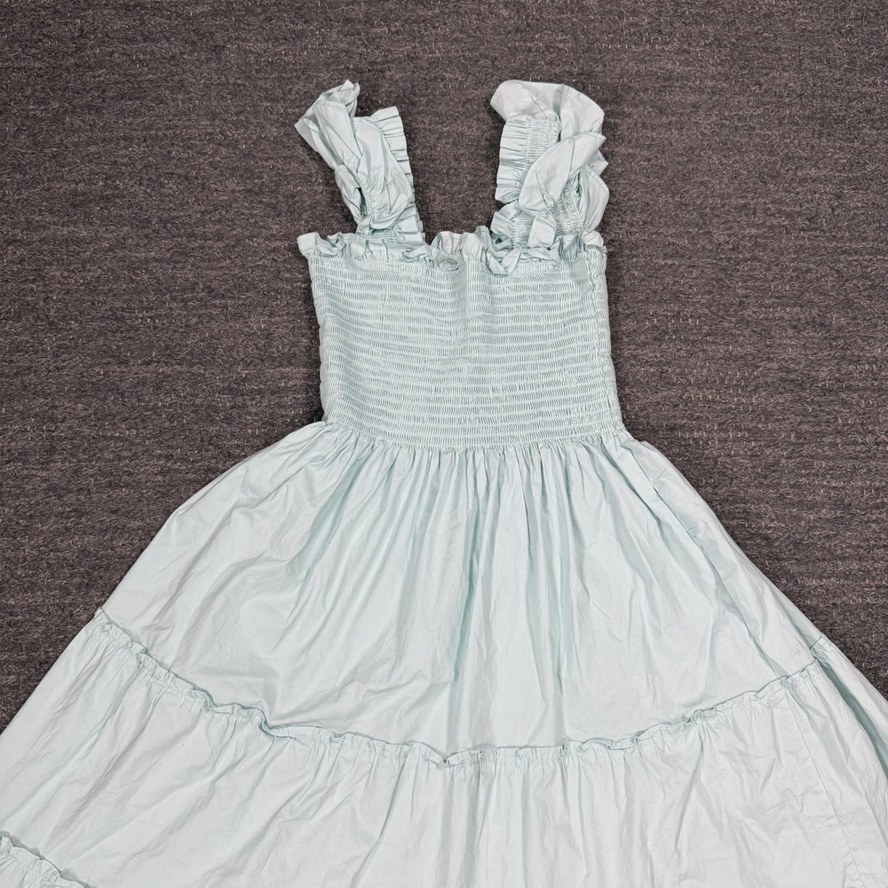 Hill House Home The Ellie Nap Dress XS Green Smocked Tiered Flutter Sleeve Midi - Picture 10 of 10